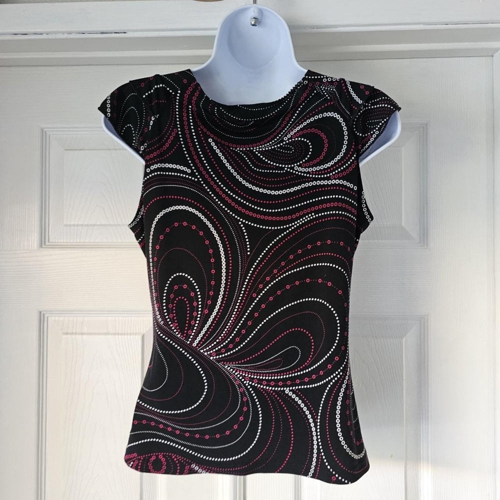 Vintage y2k 2000s whimsigoth fairy ruffle bust cap sleeve blouse - Picture 3 of 4